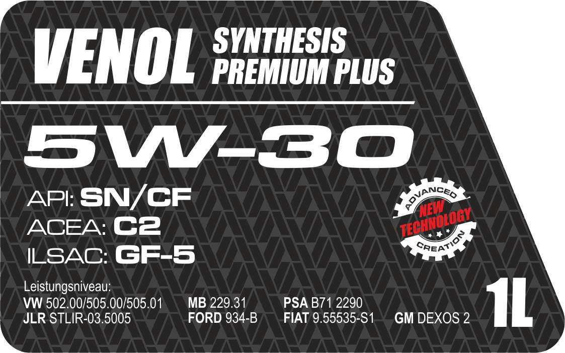 OLEJ_SILNIKOWY_VENOL SYNTHESIS PREMIUM PLUS SN CF 5W30 C2 1L